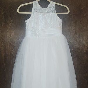 White flower girl dress